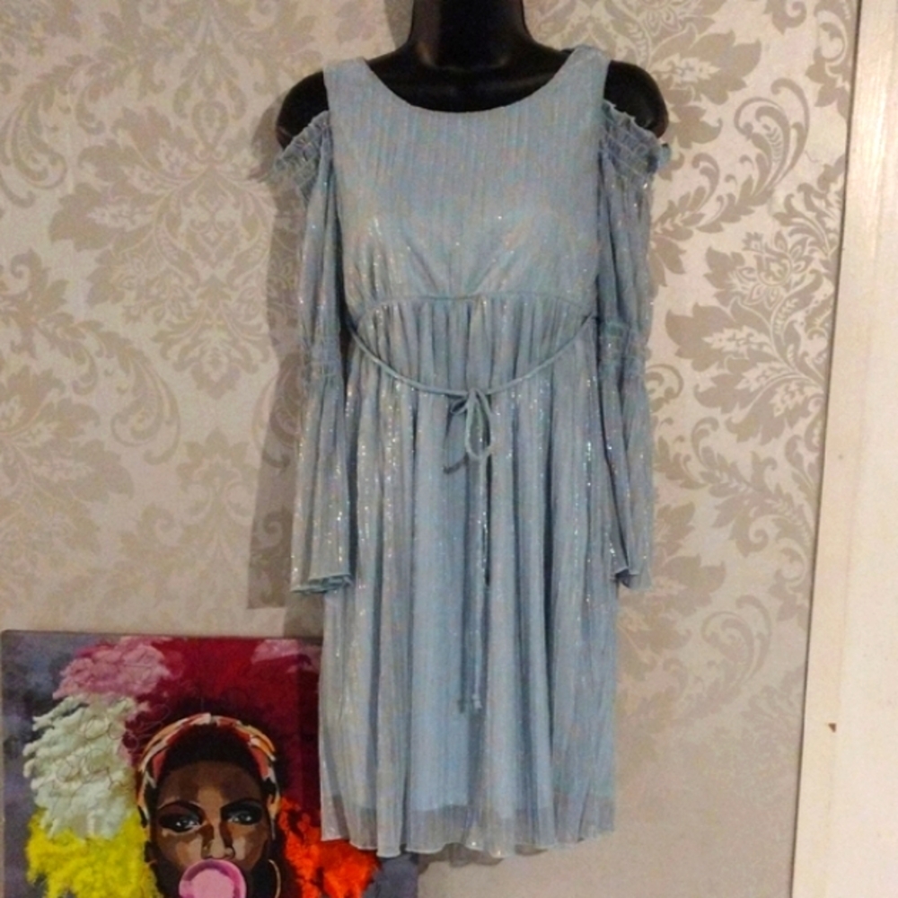 Speechless Blue Cut Out Ruched Sundress for Prom